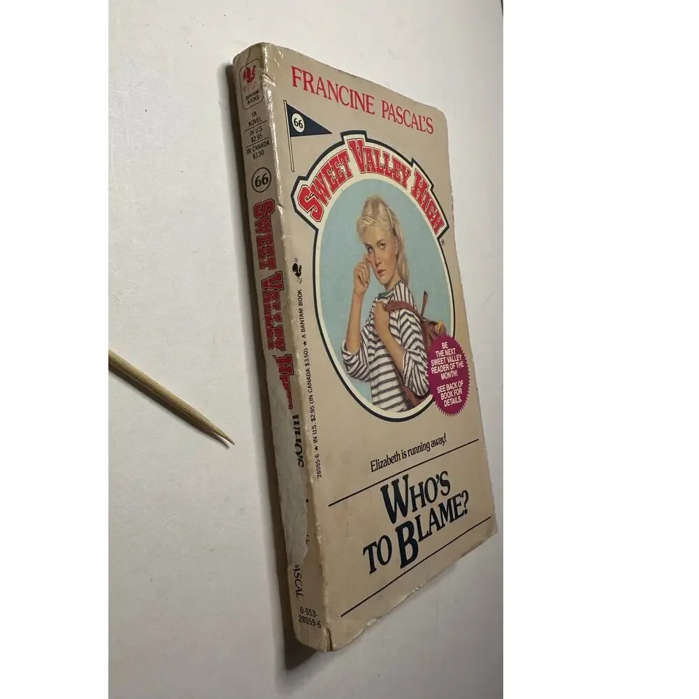 Sweet Valley High 1ST Edition First Print Book #66 Who's To Blame Vintage 1980's